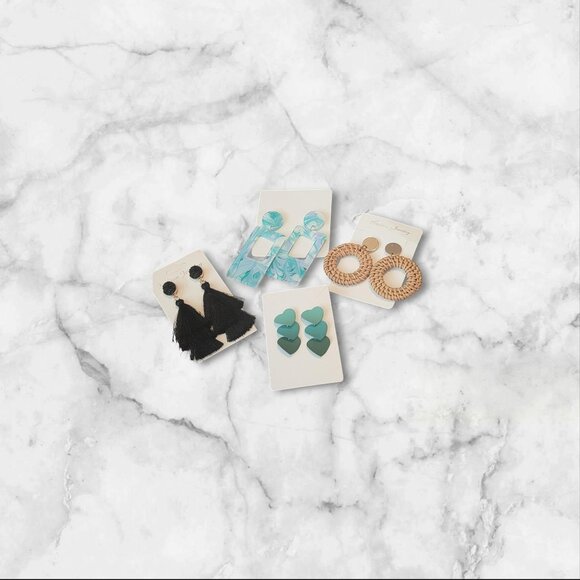 Set Of 4 Pairs of Unique Earrings Jewelry - Set Of 4 Pairs of Unique Earrings (SKU #3077)